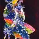 Original Batik Art Painting on Cotton, 'Playing Guitar' by Zabid (45cm x 75cm) Original Batik Art Painting on Cotton, 'Playing Guitar' by Zabid (45cm x 75cm)