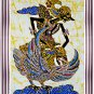 Original Batik Art Painting on Cotton, 'Warrior Gatutkaca' by Wahid (45cm x 75cm)