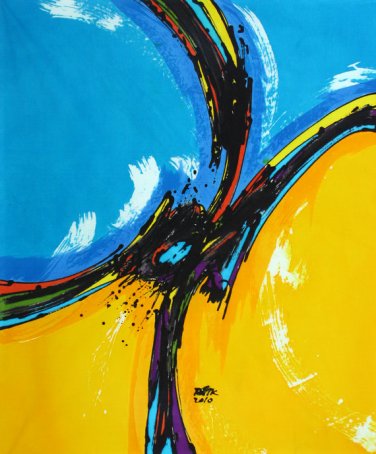Original Batik Art Painting on Cotton, 'Abstract' by Taufik (75cm x 90cm)