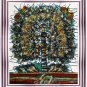 Original Batik Art Painting on Cotton, 'Tree of Life' by M. Yono (75cm x 90cm)