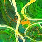 Original Batik Art Painting on Silk, 'Abstract' by Musa (18cm x 13cm)