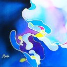 Original Batik Art Painting on Silk, 'Abstract' by Musa (18cm x 13cm)