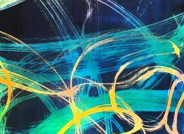 Original Batik Art Painting on Silk, 'Abstract' by Musa (18cm x 13cm)