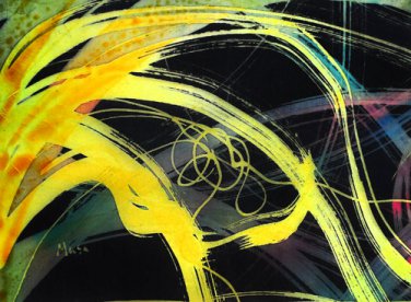 Original Batik Art Painting on Silk, 'Abstract' by Musa (18cm x 13cm)
