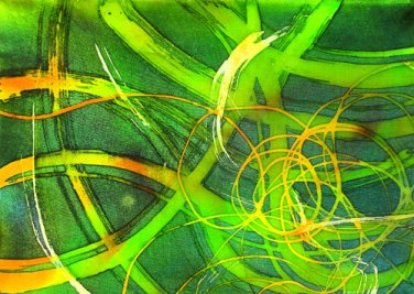 Original Batik Art Painting on Silk, 'Abstract' by Musa (18cm x 13cm)