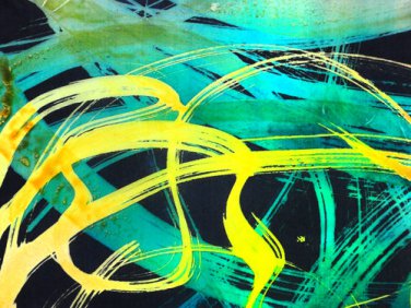 Original Batik Art Painting on Silk, 'Abstract' by Musa (18cm x 13cm)