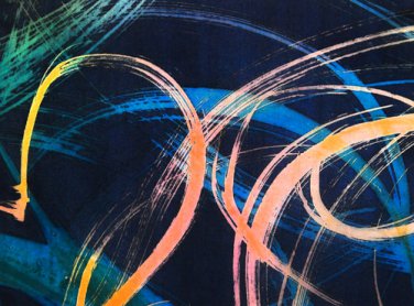 Original Batik Art Painting on Silk, 'Abstract' by Musa (18cm x 13cm)