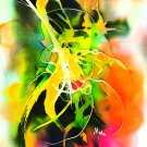 Original Batik Art Painting on Silk, 'Abstract' by Musa (13cm x 18cm)