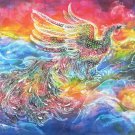 Original Batik Art Painting on Cotton, 'Phoenix' by Kapitan (150cm x 90cm)