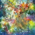 Original Batik Art Painting on Cotton, 'Dragon and Phoenix' by Kapitan (90cm x 150cm) Original Batik Art Painting on Cotton, 'Dragon and Phoenix' by Kapitan (90cm x 150cm)
