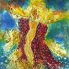Original Batik Art Painting on Cotton, 'Virgin Mary with Angels' by Kapitan (75cm x 90cm)