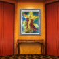 Original Batik Art Painting on Cotton, 'Virgin Mary with Angels' by Kapitan (75cm x 90cm)