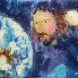 Original Batik Art Painting on Cotton, 'Jesus with Earth' by Kapitan (90cm x 75cm)