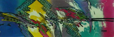 Original Batik Art Painting on Cotton, 'Abstract' by Johan (100cm x 30cm)
