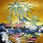 Original Batik Art Painting on Cotton, 'Fishing Village' by Jeffri (75cm x 90cm)