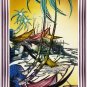 Original Batik Art Painting on Cotton, 'Fishing Village' by Jeffri (45cm x 150cm)