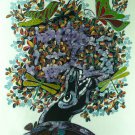 Original Batik Art Painting on Cotton, 'Tree of Life' by Hamidi (75cm x 90cm)