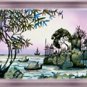 Original Batik Art Painting on Cotton, 'Village Scenery' by Hamidi (150cm x 45cm)