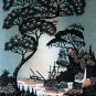Original Batik Art Painting on Cotton, 'Village Scenery' by Hamidi (45cm x 75cm)