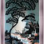 Original Batik Art Painting on Cotton, 'Village Scenery' by Hamidi (45cm x 75cm)