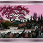 Original Batik Art Painting on Cotton, 'Village Scenery' by Hamidi (75cm x 45cm)