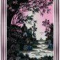 Original Batik Art Painting on Cotton, 'Village Scenery' by Hamidi (45cm x 75cm)