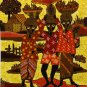 Original Batik Art Painting on Cotton, 'Fruit Sellers' by Agung (45cm x 50cm)