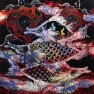 Original Batik Art Painting on Cotton, 'Fish and Longevity' by Agung (50cm x 45cm)
