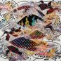 Original Batik Art Painting on Cotton, 'Fish and Longevity' by Agung (45cm x 50cm)