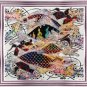 Original Batik Art Painting on Cotton, 'Fish and Longevity' by Agung (45cm x 50cm)