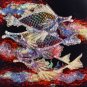 Original Batik Art Painting on Cotton, 'Fish and Prosperity' by Agung (45cm x 50cm)