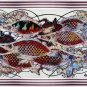Original Batik Art Painting on Cotton, 'Fish and Longevity' by Agung (75cm x 45cm)