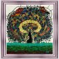 Original Batik Art Painting on Cotton, 'Tree of Life' by Agung (45cm x 50cm)