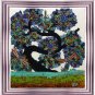 Original Batik Art Painting on Cotton, 'Tree of Wealth' by Agung (45cm x 50cm)