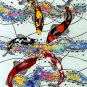 Original Batik Art Painting on Cotton, 'Koi Fish' by Agung (45cm x 75cm)