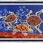 Original Batik Art Painting on Cotton, 'Sea Turtles' by Agung (75cm x 45cm)
