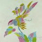 Original Batik Art Painting on Cotton, 'Oriental Bird' by Anfei (30cm x 30cm)