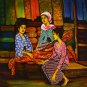 Original Batik Art Painting on Cotton, 'A Material Affair' by Dolah (75cm x 90cm)
