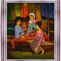 Original Batik Art Painting on Cotton, 'A Material Affair' by Dolah (75cm x 90cm)