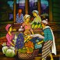 Original Batik Art Painting on Cotton, 'Market' by Dolah (75cm x 90cm)
