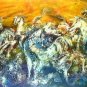 Original Batik Art Painting on Cotton, 'Wild Horses' by Kapitan (200cm x 90cm)
