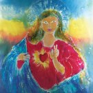 Original Batik Art Painting on Cotton, 'Virgin Mary' by Kapitan (90cm x 150cm)