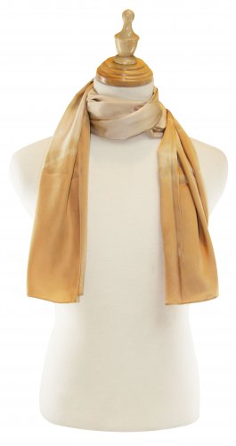 Eco-Friendly Two-Tone Satin Silk Shawl in Brown & Caramel