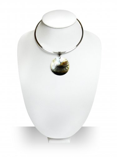 Handmade Natural Sea Shell Pendant with Stainless Steel Choker