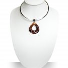 Handmade Natural Sea Shell Pendant with Stainless Steel Choker Handmade Natural Sea Shell Pendant with Stainless Steel Choker