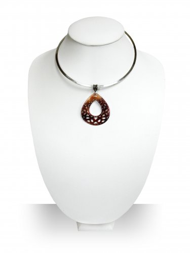 Handmade Natural Sea Shell Pendant with Stainless Steel Choker