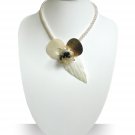Handmade Natural Sea Shell Pendant with Pearl Necklace