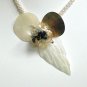 Handmade Natural Sea Shell Pendant with Pearl Necklace
