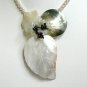 Handmade Natural Sea Shell Pendant with Pearl Necklace