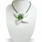 Handmade Natural Sea Shell Pendant with Pearl Necklace